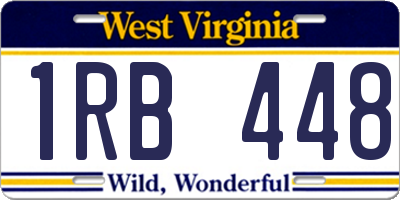 WV license plate 1RB448