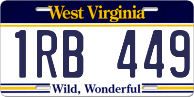 WV license plate 1RB449