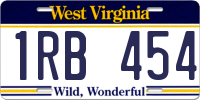 WV license plate 1RB454