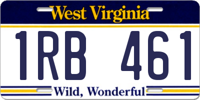 WV license plate 1RB461