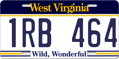 WV license plate 1RB464