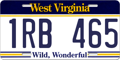 WV license plate 1RB465