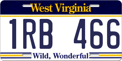 WV license plate 1RB466
