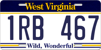 WV license plate 1RB467