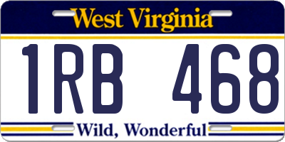 WV license plate 1RB468