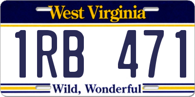 WV license plate 1RB471