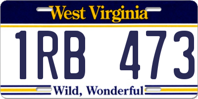 WV license plate 1RB473