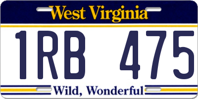 WV license plate 1RB475