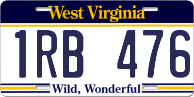 WV license plate 1RB476