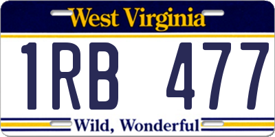 WV license plate 1RB477