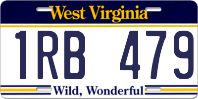 WV license plate 1RB479