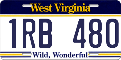 WV license plate 1RB480