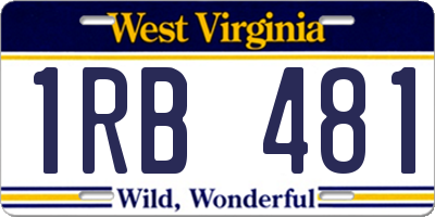 WV license plate 1RB481
