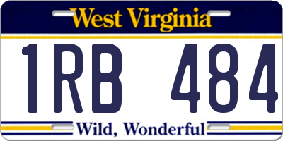 WV license plate 1RB484