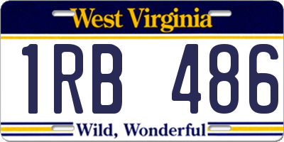 WV license plate 1RB486