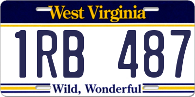 WV license plate 1RB487