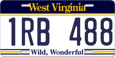 WV license plate 1RB488