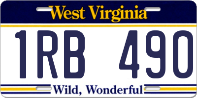 WV license plate 1RB490