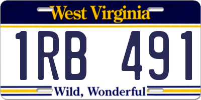 WV license plate 1RB491