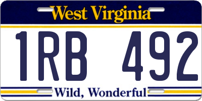 WV license plate 1RB492