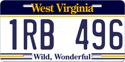 WV license plate 1RB496
