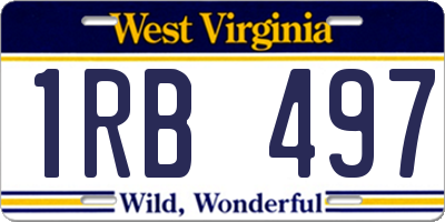 WV license plate 1RB497
