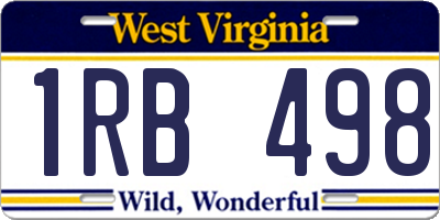 WV license plate 1RB498