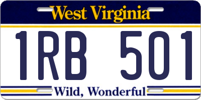 WV license plate 1RB501