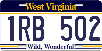 WV license plate 1RB502