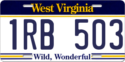 WV license plate 1RB503