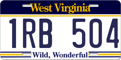 WV license plate 1RB504