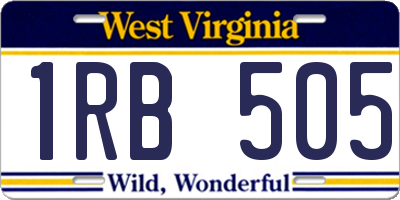 WV license plate 1RB505