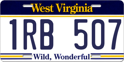 WV license plate 1RB507
