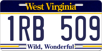 WV license plate 1RB509