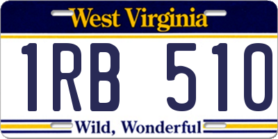 WV license plate 1RB510