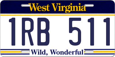 WV license plate 1RB511