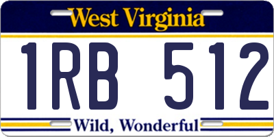 WV license plate 1RB512