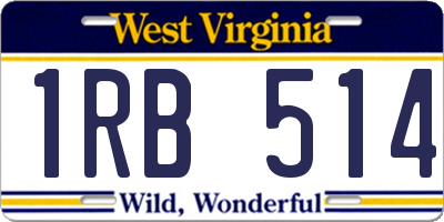 WV license plate 1RB514