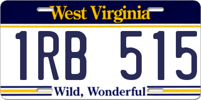 WV license plate 1RB515