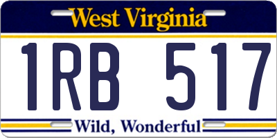 WV license plate 1RB517