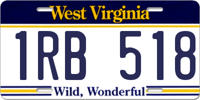 WV license plate 1RB518