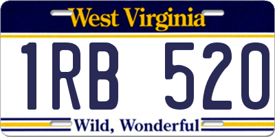 WV license plate 1RB520