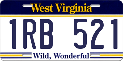 WV license plate 1RB521