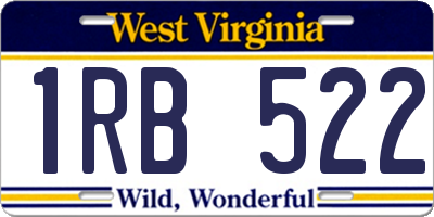 WV license plate 1RB522