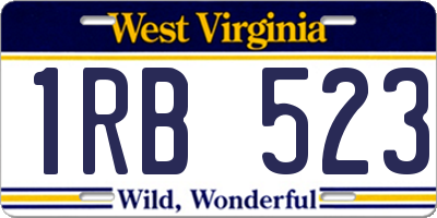 WV license plate 1RB523