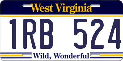 WV license plate 1RB524