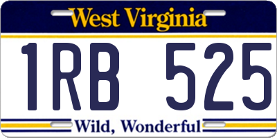 WV license plate 1RB525