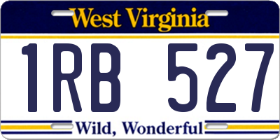 WV license plate 1RB527