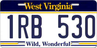 WV license plate 1RB530