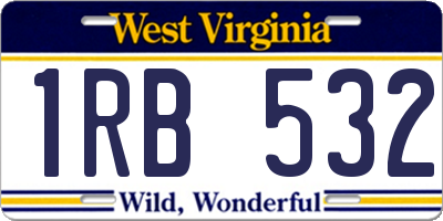 WV license plate 1RB532